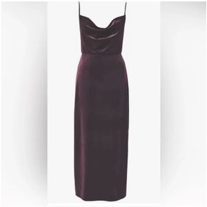 Taylor Brown Velvet cowel neck maxi dress size 6